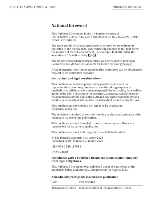BS PD IEC TS 62898-1:2017+A1:2023 pdf