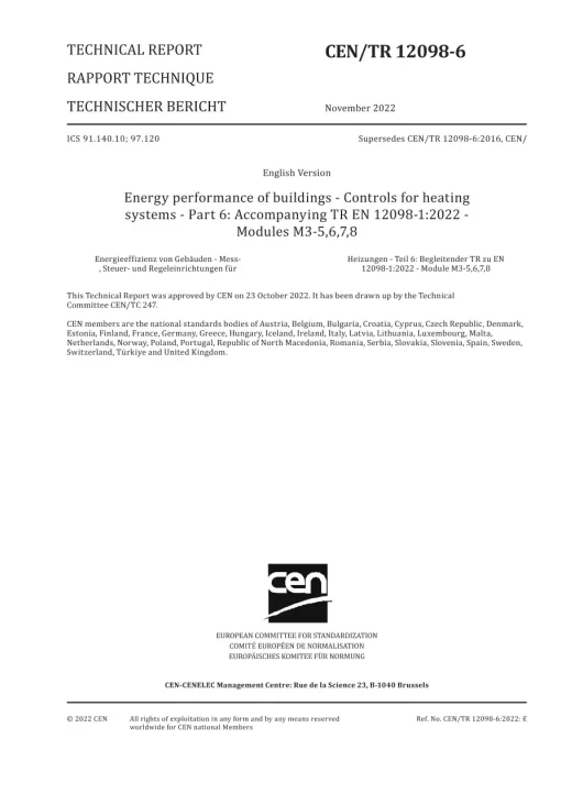 BS PD CEN/TR 12098-6:2022 pdf