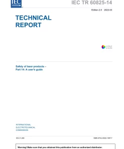 BS PD IEC/TR 60825-14:2022 pdf