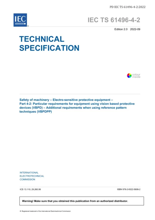 BS PD IEC TS 61496-4-2:2022 pdf