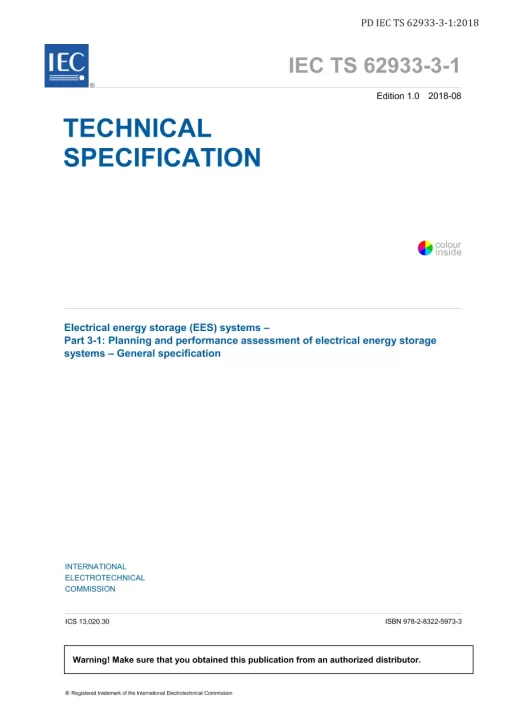 BS PD IEC TS 62933-3-1:2018 pdf