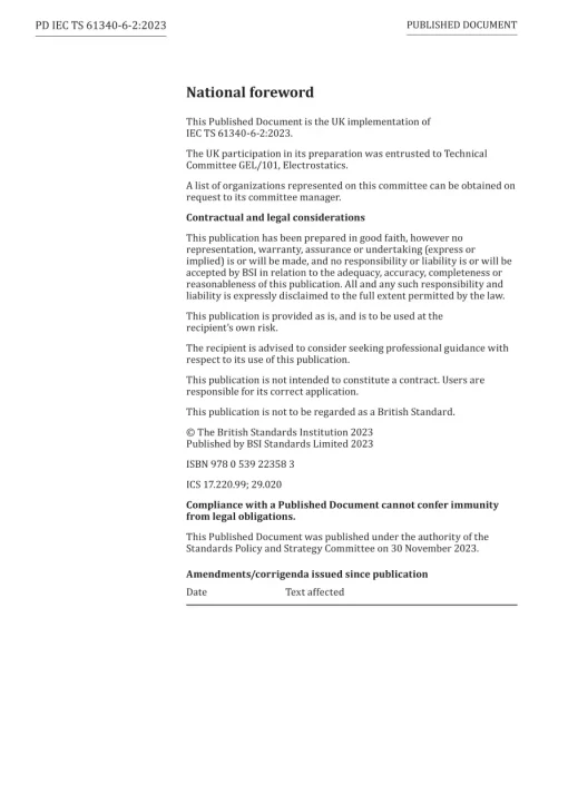 BS PD IEC TS 61340-6-2:2023 pdf