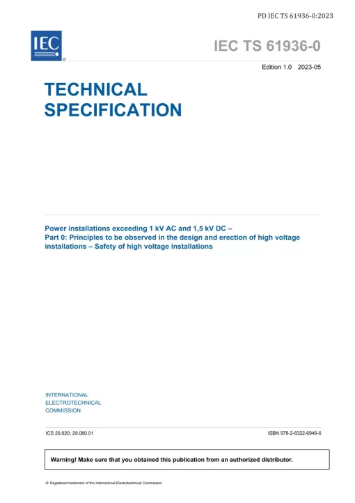 BS PD IEC TS 61936-0:2023 pdf