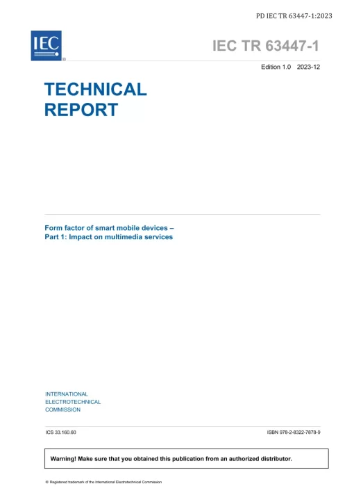 BS PD IEC TR 63447-1:2023 pdf