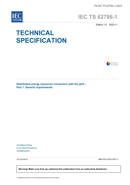 BS PD IEC TS 62786-1:2023 pdf