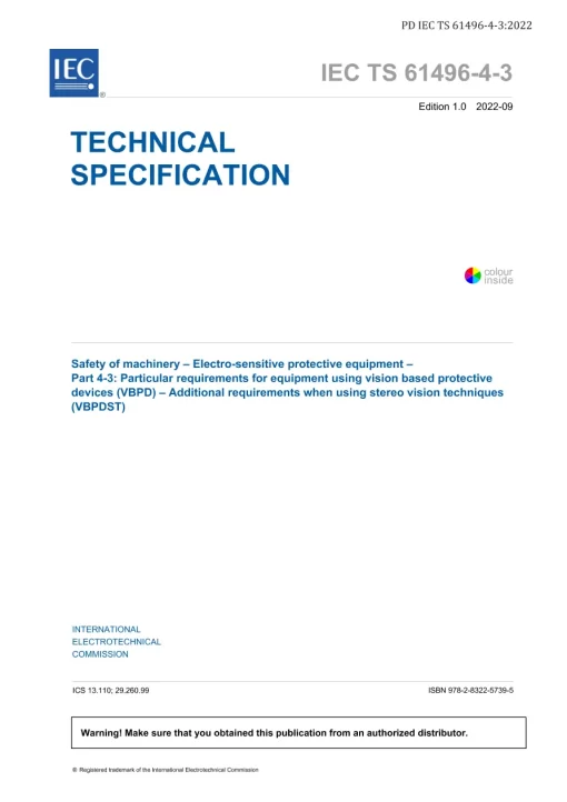 BS PD IEC TS 61496-4-3:2022 pdf